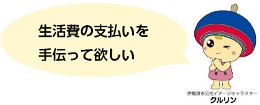 生活費の支払いを手伝って欲しい